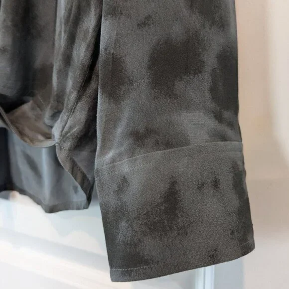 Rails Blouse Women's Large Slate Hillary Crossover Snap Tie-Dye Long Sleeve Top - Picture 11 of 16